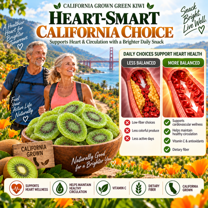 🔥 California-Grown Dried Green Kiwi — 🥝 A Bright, Chewy Fruit Snack for Active Living-ddh