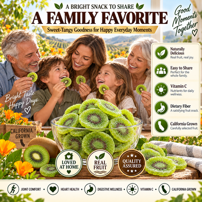 🔥 California-Grown Dried Green Kiwi — 🥝 A Bright, Chewy Fruit Snack for Active Living-ddh