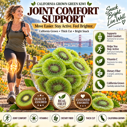 🔥 California-Grown Dried Green Kiwi — 🥝 A Bright, Chewy Fruit Snack for Active Living-ddh