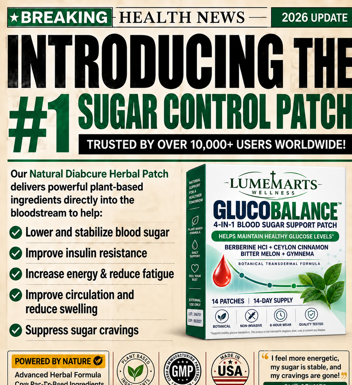 Lumemarts® GlucoBalance 4-in-1 Blood Sugar Support Patches-ddh